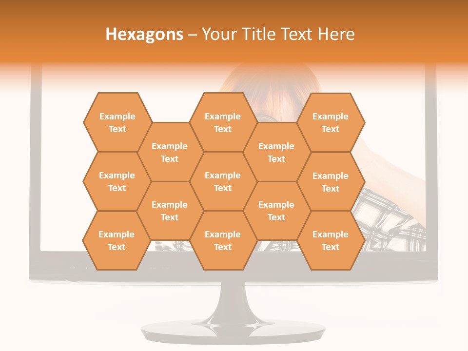 A Woman Looking Through A Magnifying Glass PowerPoint Template