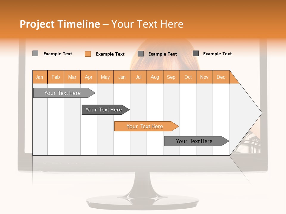 A Woman Looking Through A Magnifying Glass PowerPoint Template