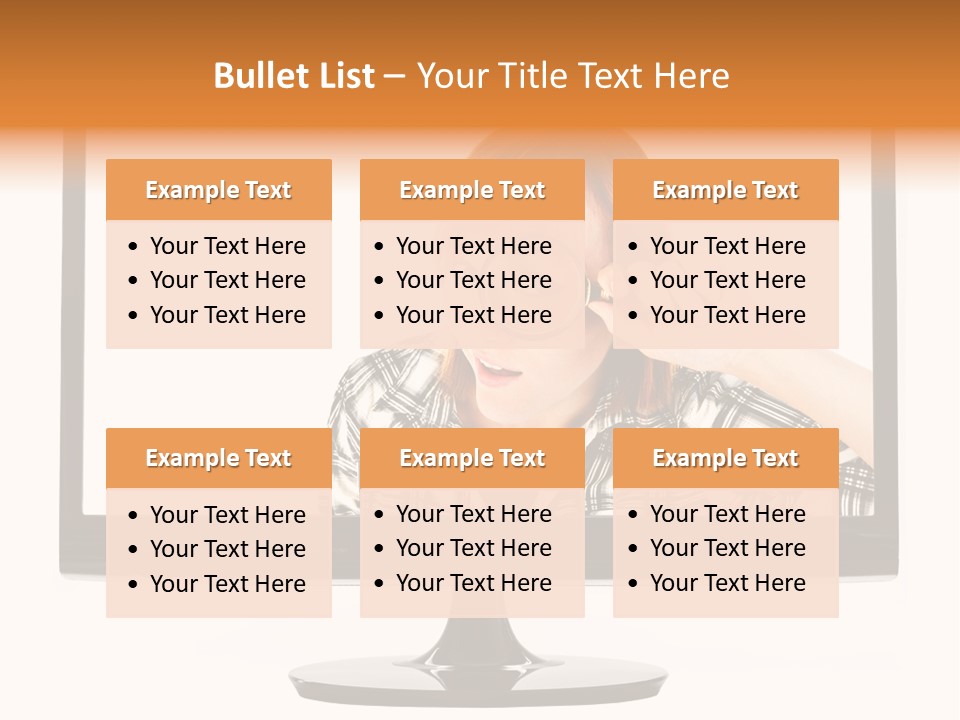 A Woman Looking Through A Magnifying Glass PowerPoint Template