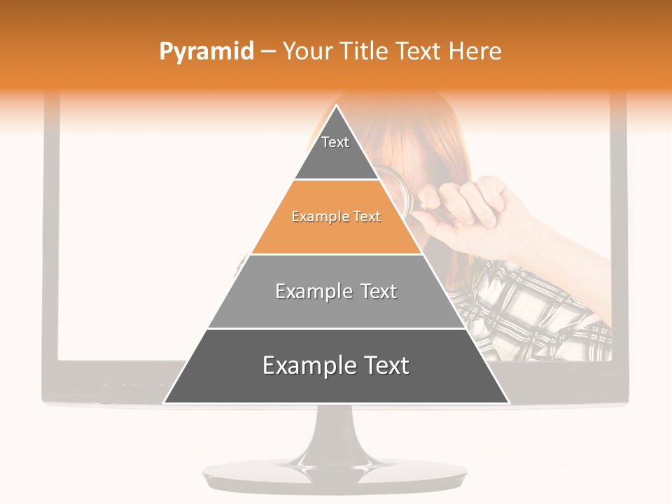 A Woman Looking Through A Magnifying Glass PowerPoint Template