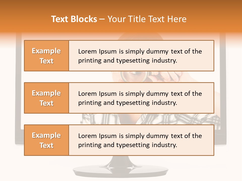 A Woman Looking Through A Magnifying Glass PowerPoint Template