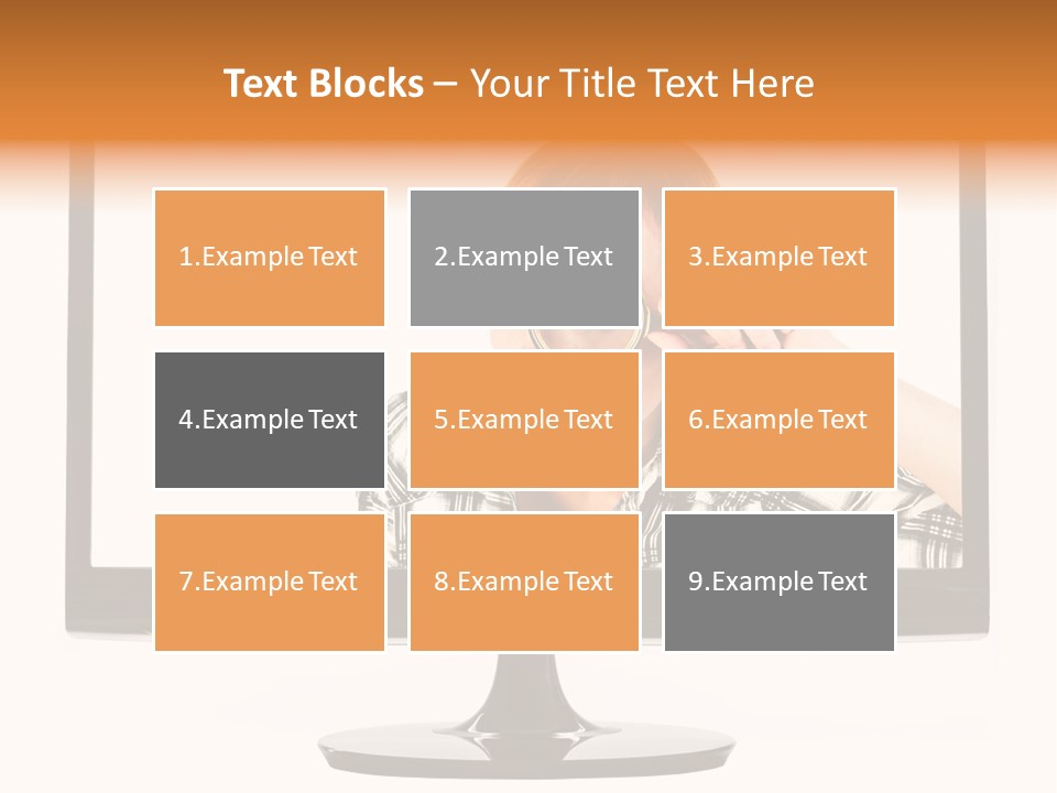 A Woman Looking Through A Magnifying Glass PowerPoint Template