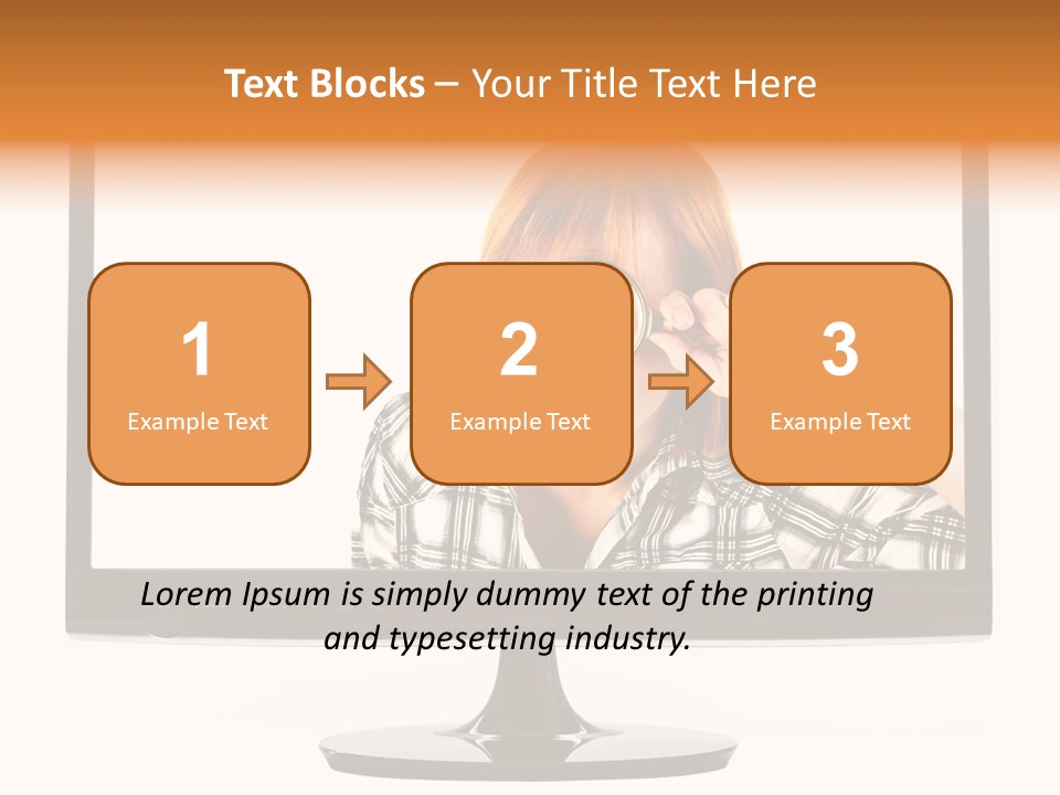 A Woman Looking Through A Magnifying Glass PowerPoint Template