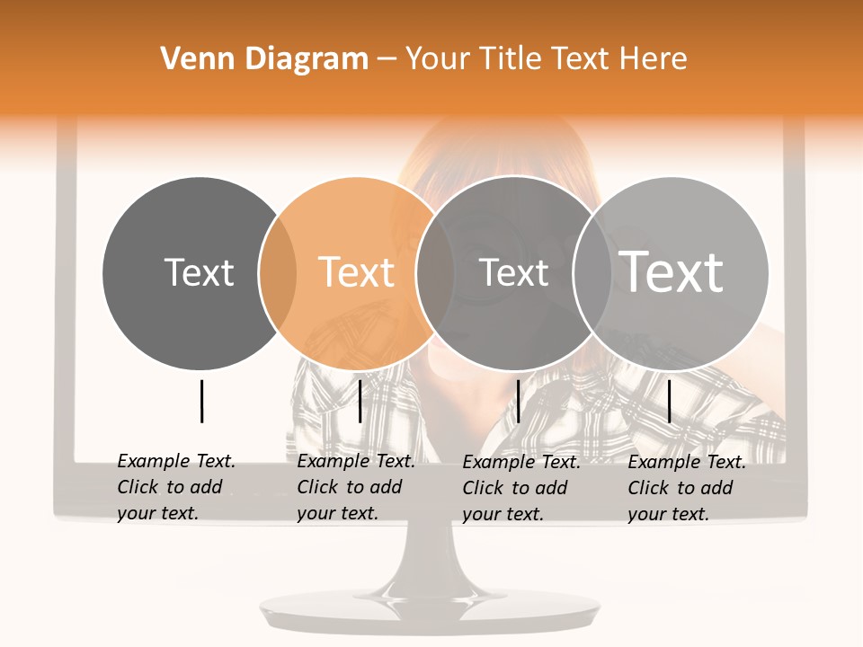 A Woman Looking Through A Magnifying Glass PowerPoint Template