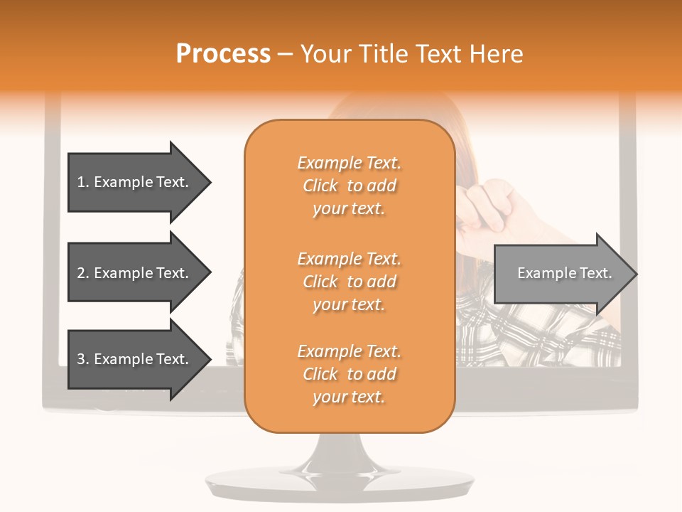 A Woman Looking Through A Magnifying Glass PowerPoint Template