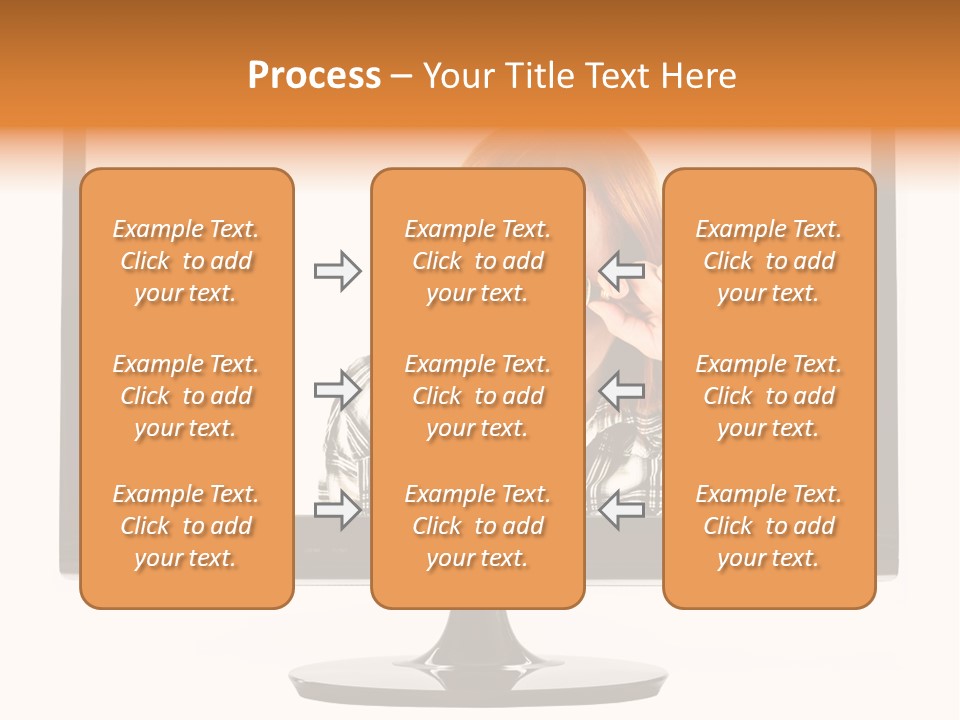 A Woman Looking Through A Magnifying Glass PowerPoint Template