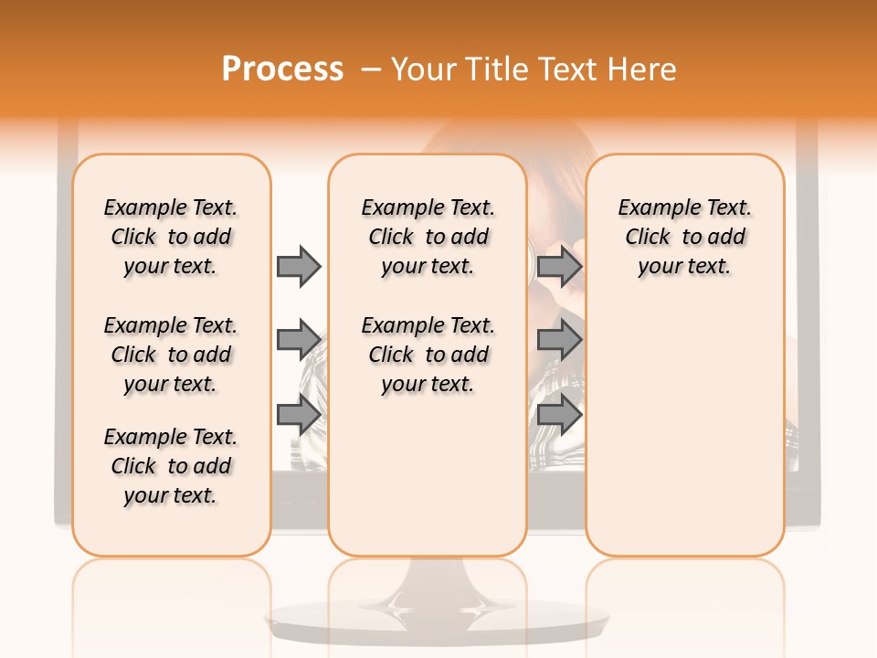 A Woman Looking Through A Magnifying Glass PowerPoint Template