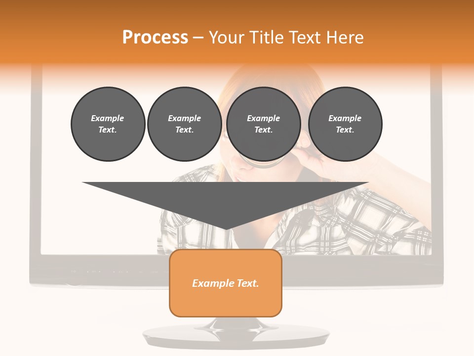 A Woman Looking Through A Magnifying Glass PowerPoint Template