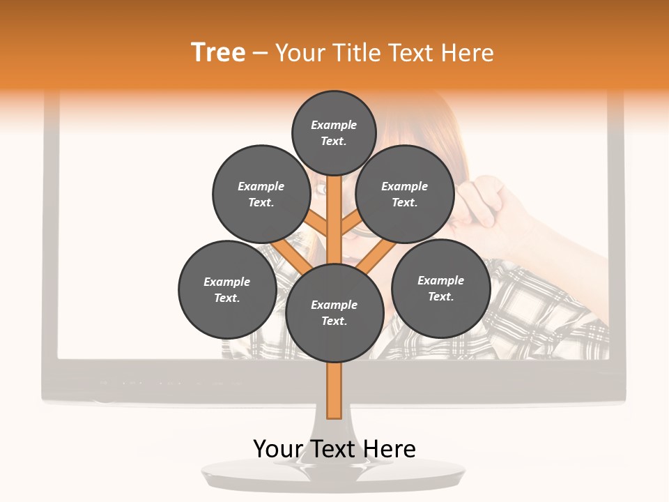A Woman Looking Through A Magnifying Glass PowerPoint Template
