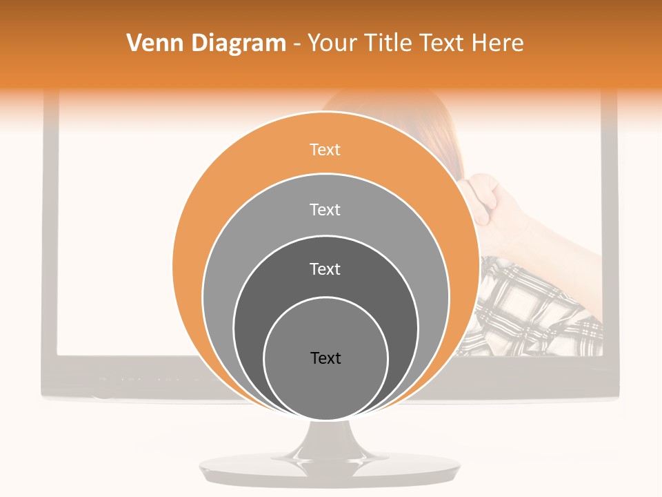 A Woman Looking Through A Magnifying Glass PowerPoint Template