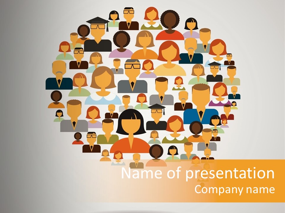 A Large Group Of People Are Shown In A Circle PowerPoint Template