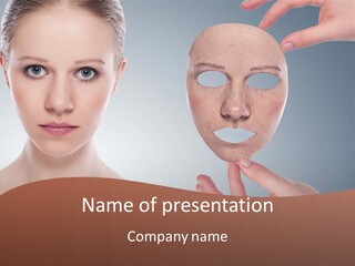 A Woman With A Mask On Her Face PowerPoint Template