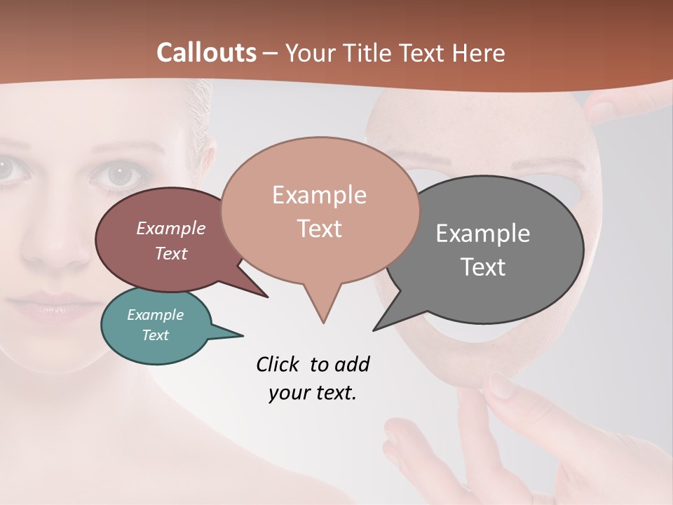 A Woman With A Mask On Her Face PowerPoint Template