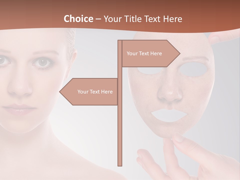 A Woman With A Mask On Her Face PowerPoint Template