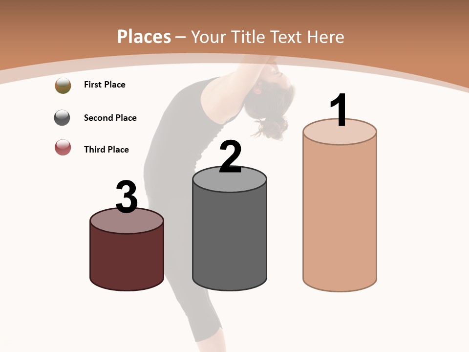 A Woman Doing A Yoga Pose On A White Background PowerPoint Template