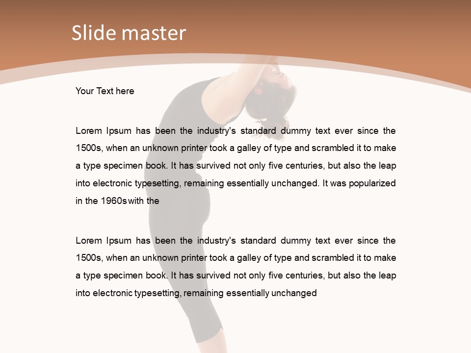 A Woman Doing A Yoga Pose On A White Background PowerPoint Template