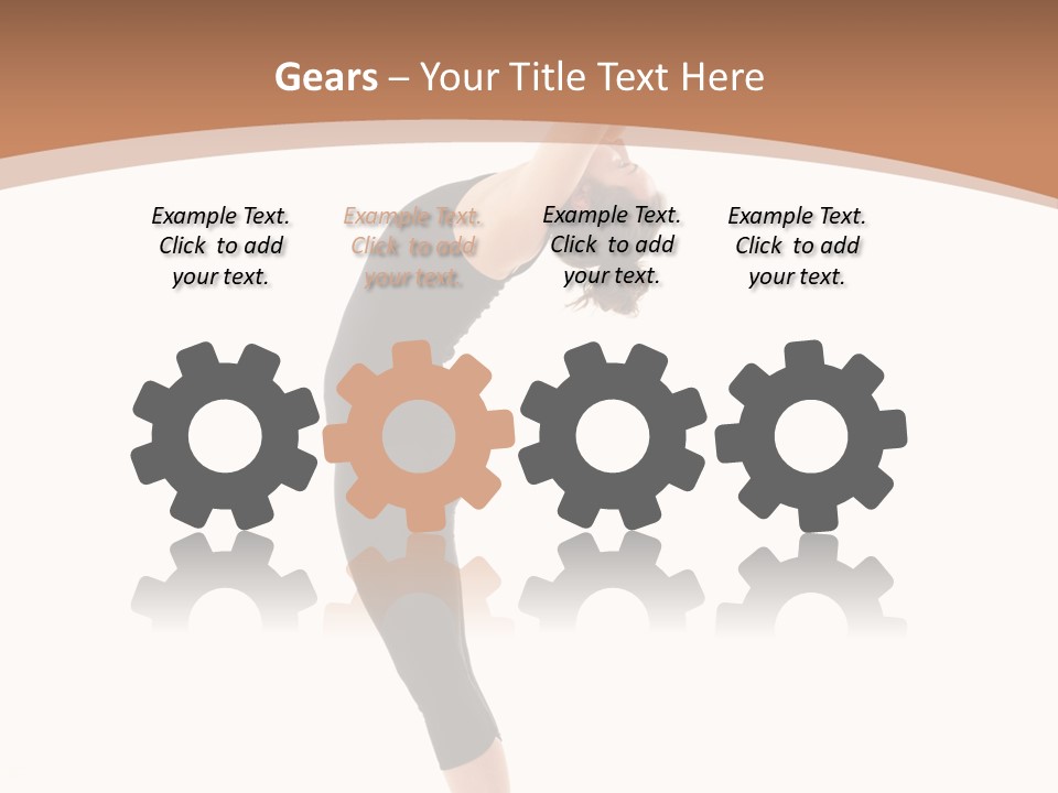 A Woman Doing A Yoga Pose On A White Background PowerPoint Template