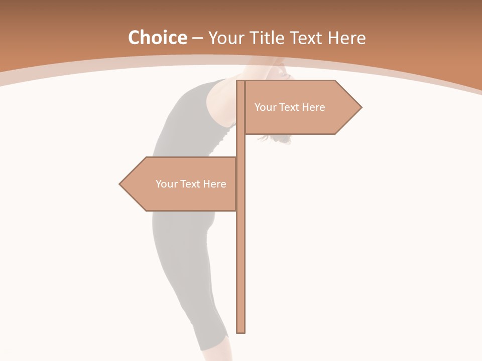 A Woman Doing A Yoga Pose On A White Background PowerPoint Template