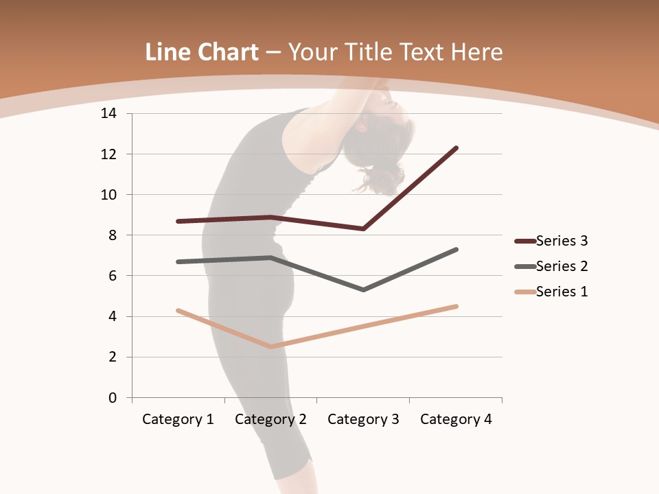 A Woman Doing A Yoga Pose On A White Background PowerPoint Template