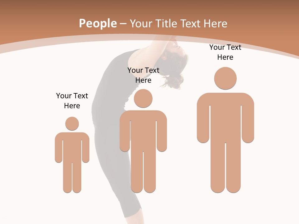 A Woman Doing A Yoga Pose On A White Background PowerPoint Template