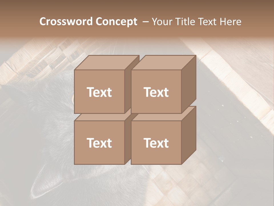 Catnip Ears On The Top Cat With Big Eyes PowerPoint Template