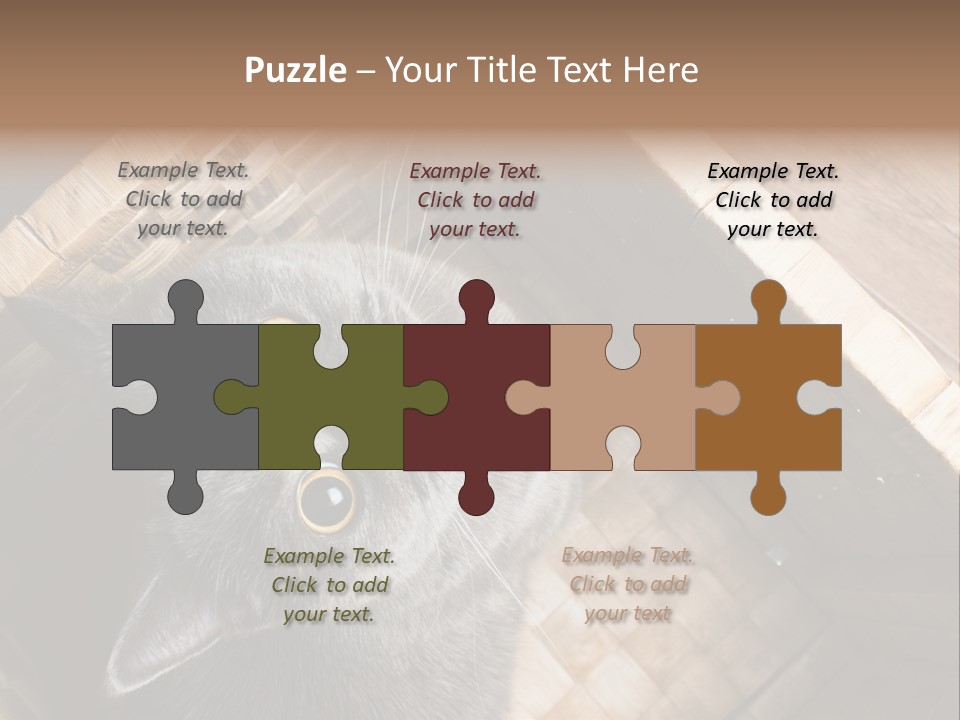 Catnip Ears On The Top Cat With Big Eyes PowerPoint Template