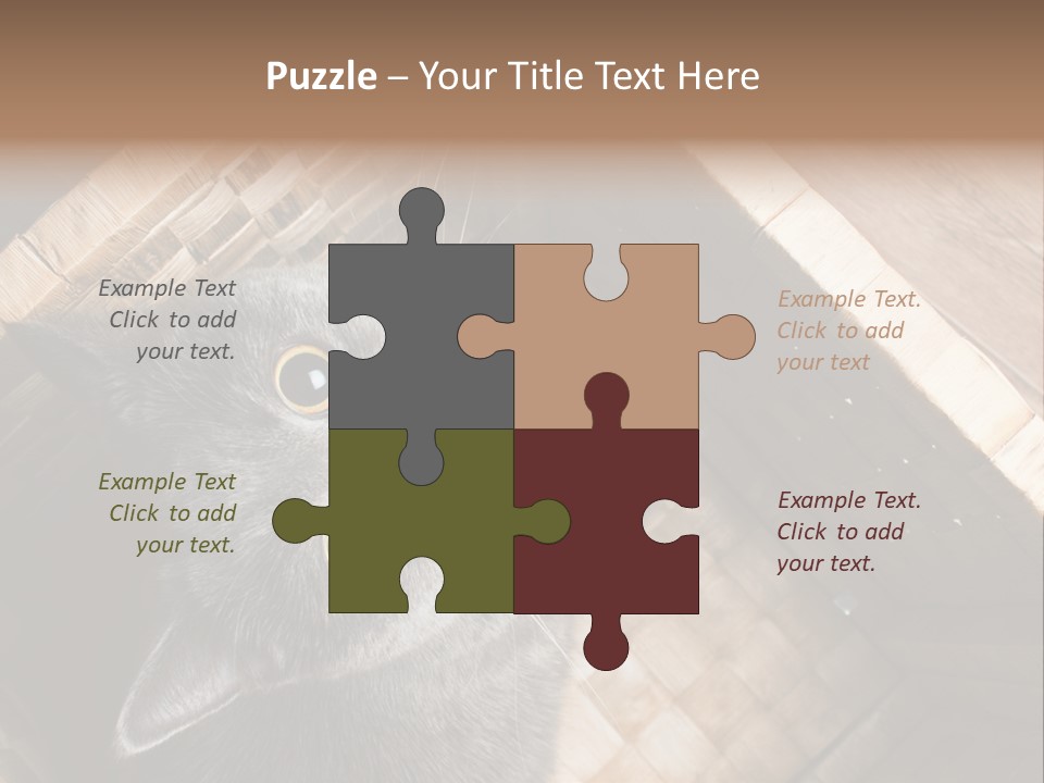 Catnip Ears On The Top Cat With Big Eyes PowerPoint Template