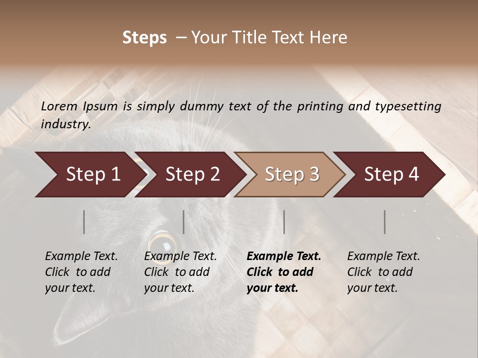 Catnip Ears On The Top Cat With Big Eyes PowerPoint Template