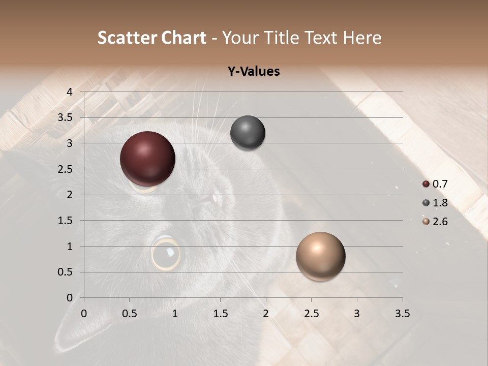 Catnip Ears On The Top Cat With Big Eyes PowerPoint Template