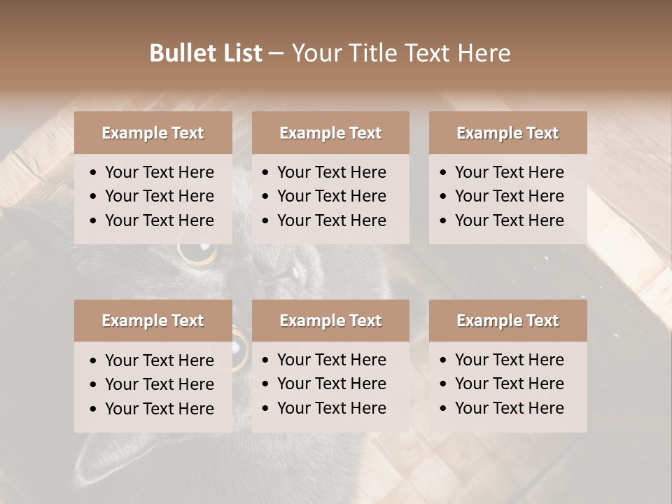 Catnip Ears On The Top Cat With Big Eyes PowerPoint Template