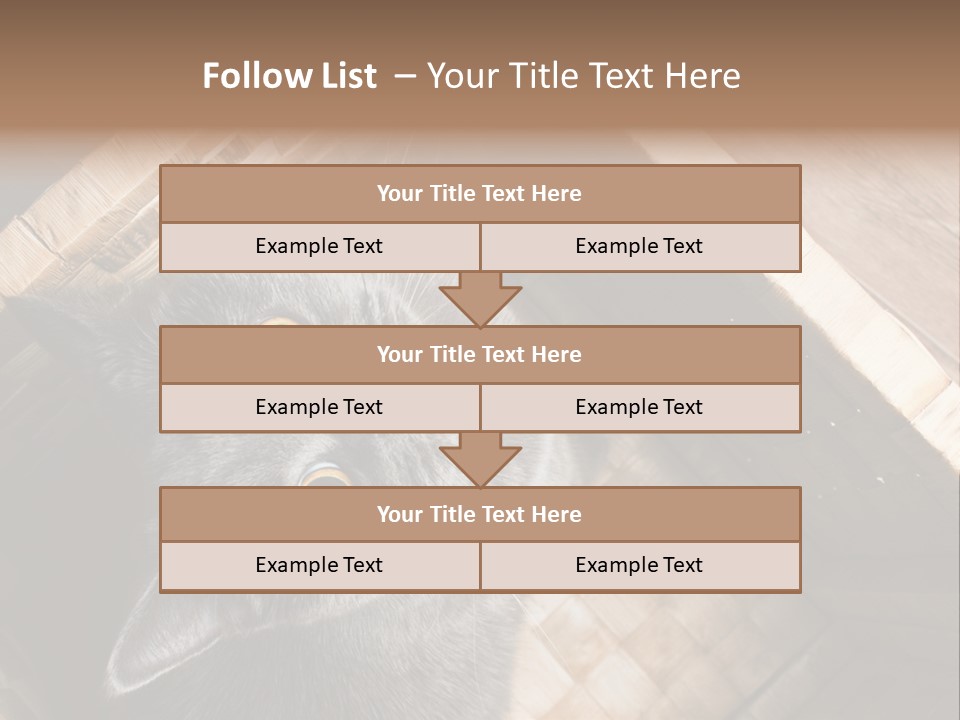 Catnip Ears On The Top Cat With Big Eyes PowerPoint Template