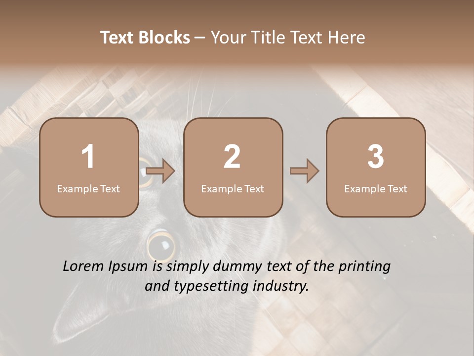 Catnip Ears On The Top Cat With Big Eyes PowerPoint Template