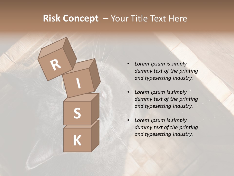 Catnip Ears On The Top Cat With Big Eyes PowerPoint Template