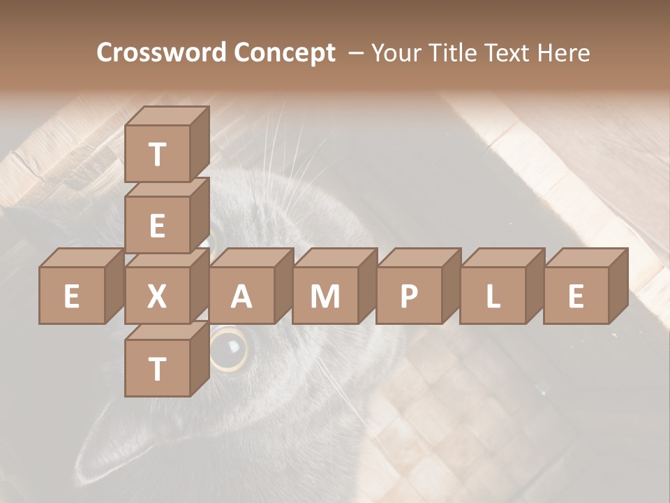 Catnip Ears On The Top Cat With Big Eyes PowerPoint Template