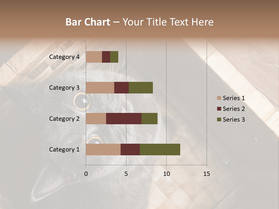 Catnip Ears On The Top Cat With Big Eyes PowerPoint Template