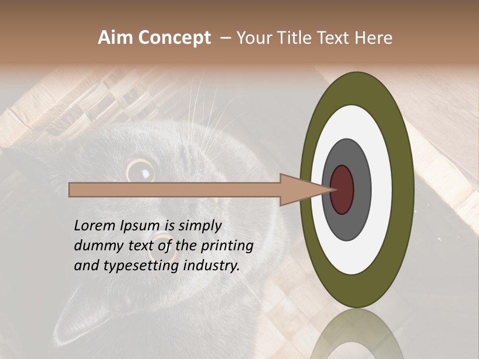 Catnip Ears On The Top Cat With Big Eyes PowerPoint Template