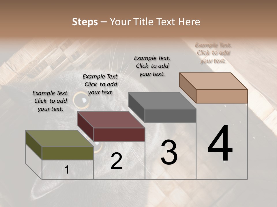 Catnip Ears On The Top Cat With Big Eyes PowerPoint Template
