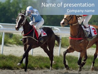 Outdoors Jockey Speed PowerPoint Template