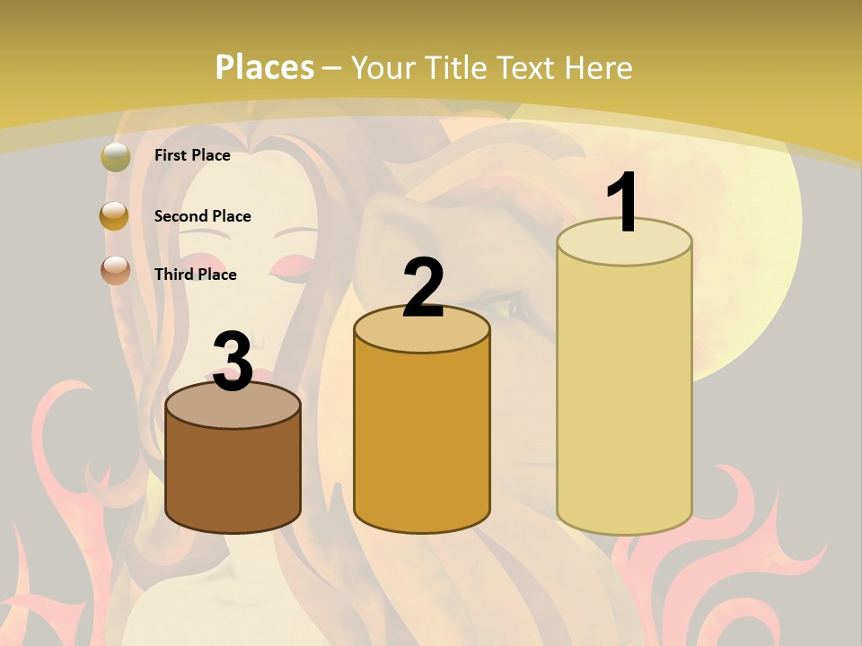 Woman Black Fire PowerPoint Template