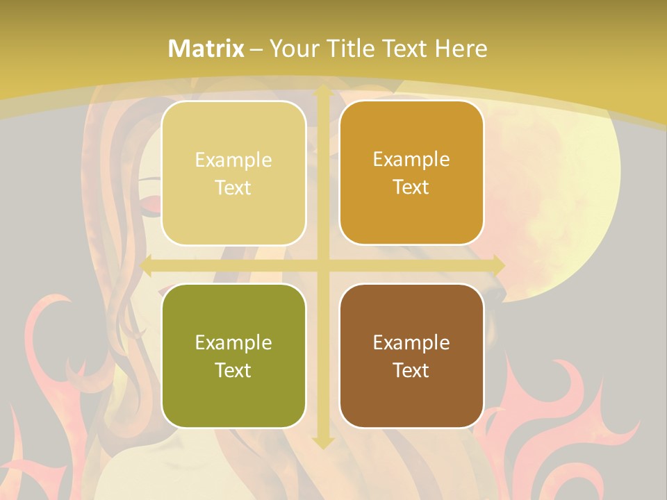 Woman Black Fire PowerPoint Template