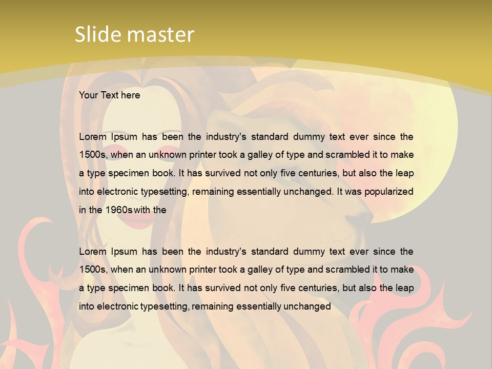 Woman Black Fire PowerPoint Template