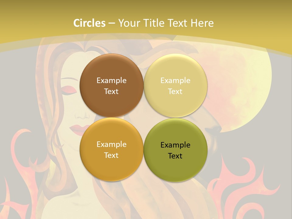 Woman Black Fire PowerPoint Template
