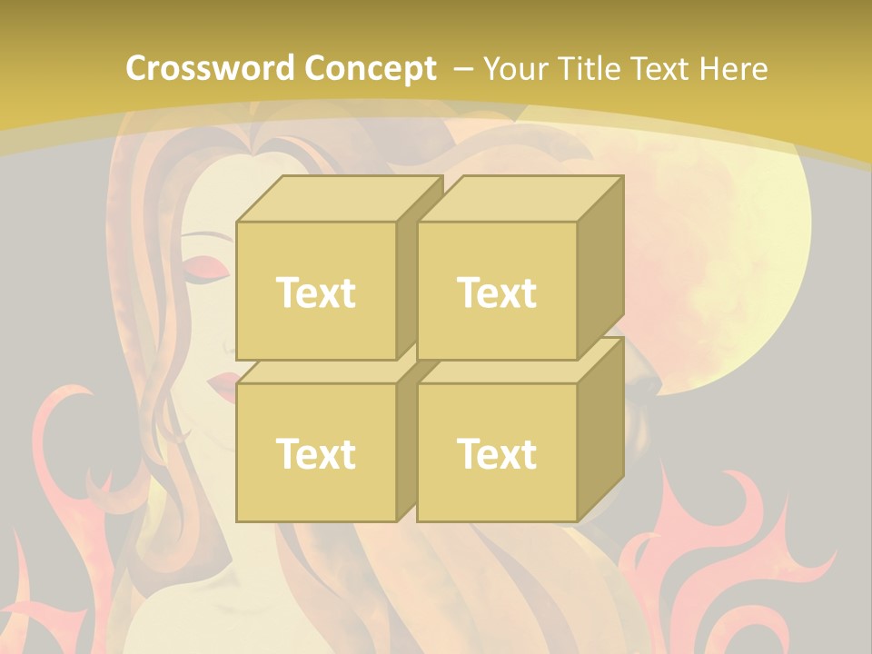 Woman Black Fire PowerPoint Template