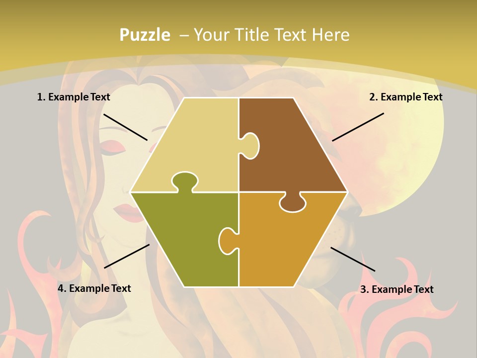 Woman Black Fire PowerPoint Template