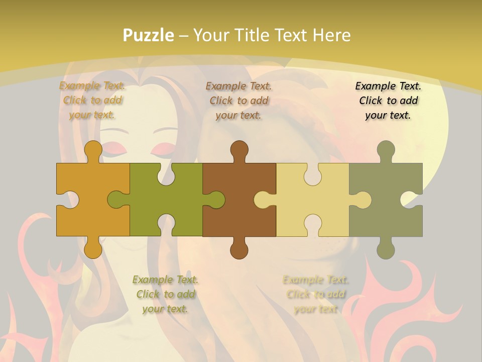 Woman Black Fire PowerPoint Template