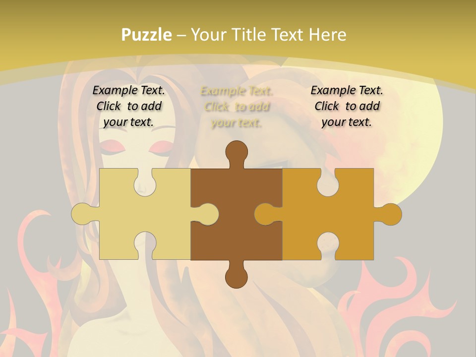 Woman Black Fire PowerPoint Template