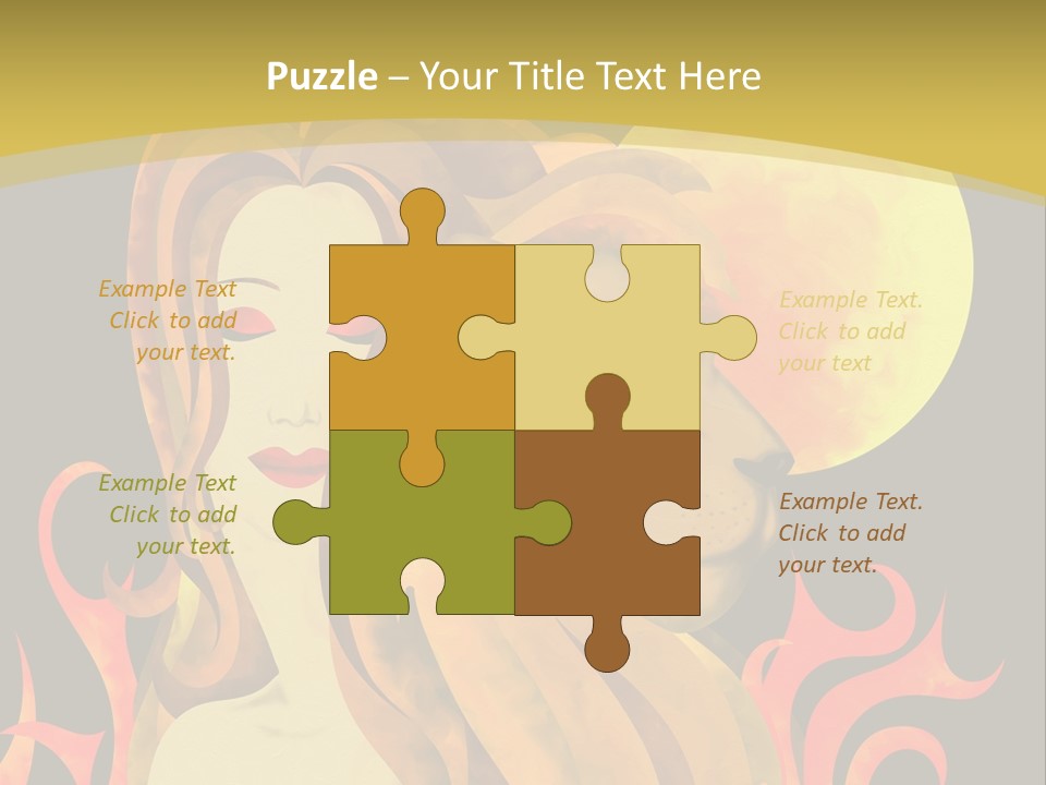 Woman Black Fire PowerPoint Template