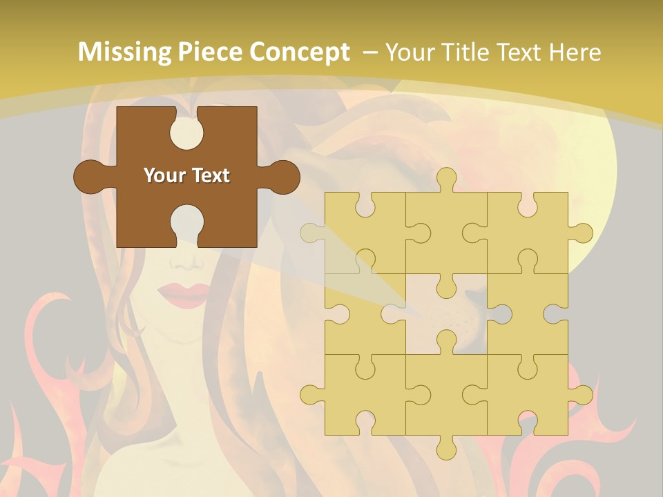 Woman Black Fire PowerPoint Template