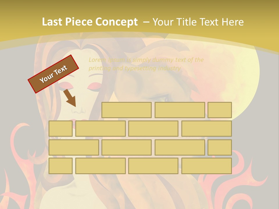 Woman Black Fire PowerPoint Template