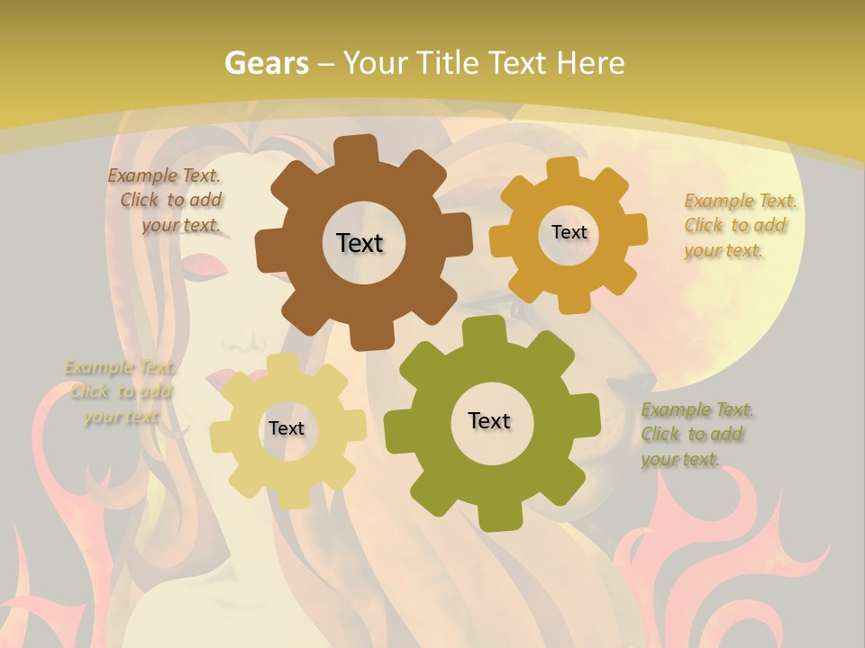 Woman Black Fire PowerPoint Template